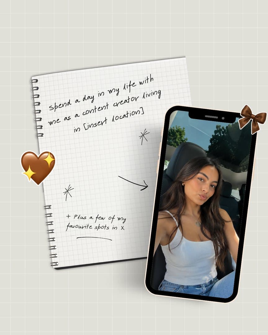 Notebook day in my life Instagram template, editable in Canva